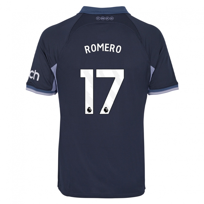 Kandiny Hombre Camiseta Cristian Romero #17 Azul Oscuro 2ª Equipación 2023/24 La Camisa Chile