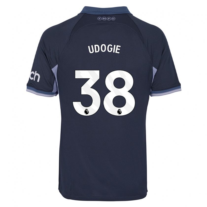Kandiny Hombre Camiseta Destiny Udogie #38 Azul Oscuro 2ª Equipación 2023/24 La Camisa Chile