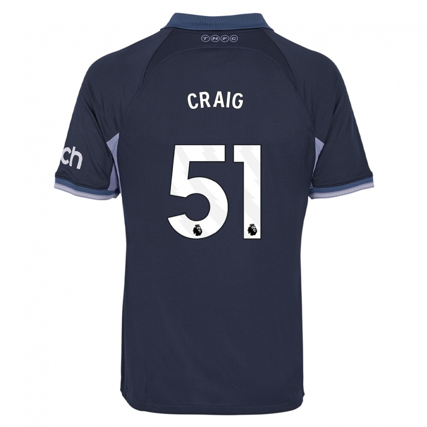 Kandiny Hombre Camiseta Matthew Craig #51 Azul Oscuro 2ª Equipación 2023/24 La Camisa Chile