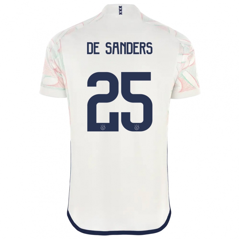 Kandiny Hombre Camiseta Kay-Lee De Sanders #25 Blanco 2ª Equipación 2023/24 La Camisa Chile