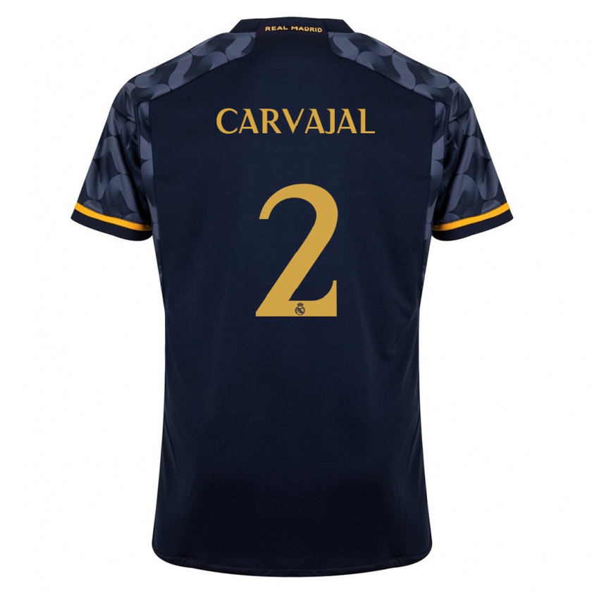 Kandiny Hombre Camiseta Daniel Carvajal #2 Azul Oscuro 2ª Equipación 2023/24 La Camisa Chile