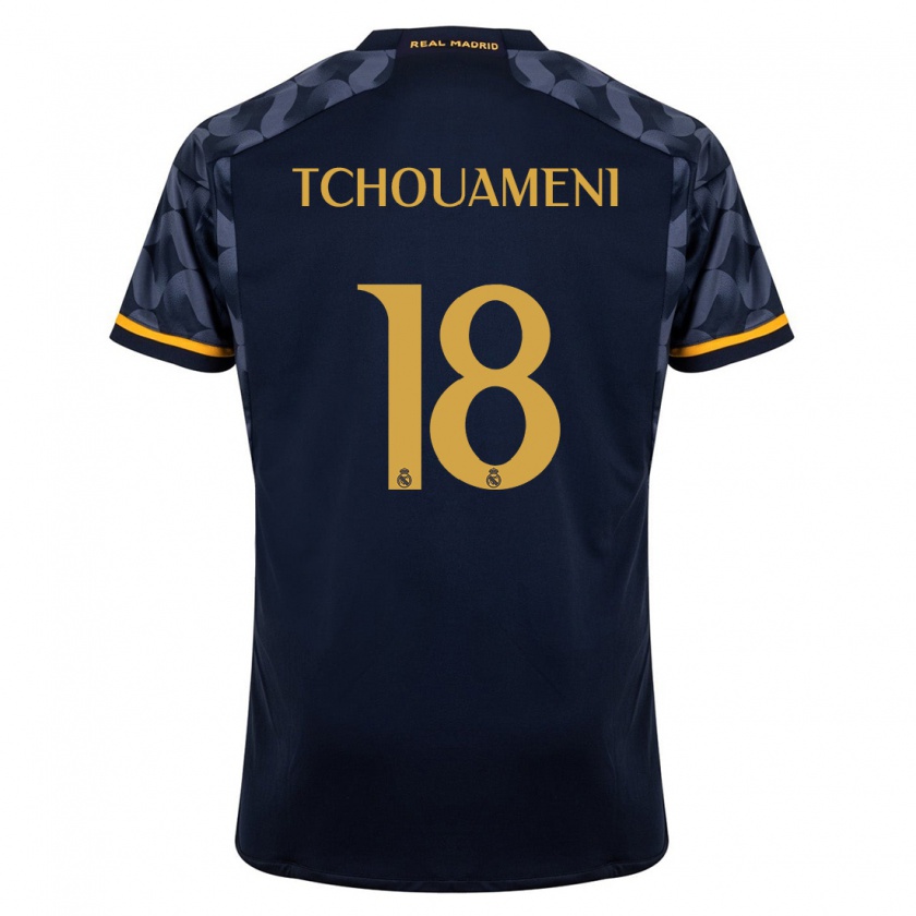 Kandiny Hombre Camiseta Aurélien Tchouaméni #18 Azul Oscuro 2ª Equipación 2023/24 La Camisa Chile