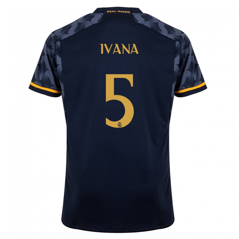 Kandiny Hombre Camiseta Ivana Andres #5 Azul Oscuro 2ª Equipación 2023/24 La Camisa Chile