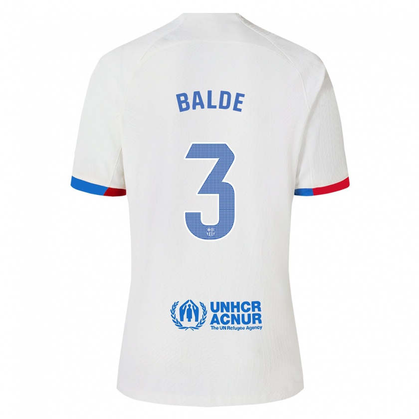 Kandiny Hombre Camiseta Alejandro Balde #3 Blanco 2ª Equipación 2023/24 La Camisa Chile