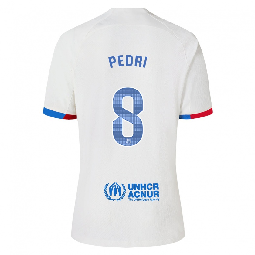 Kandiny Hombre Camiseta Pedri #8 Blanco 2ª Equipación 2023/24 La Camisa Chile