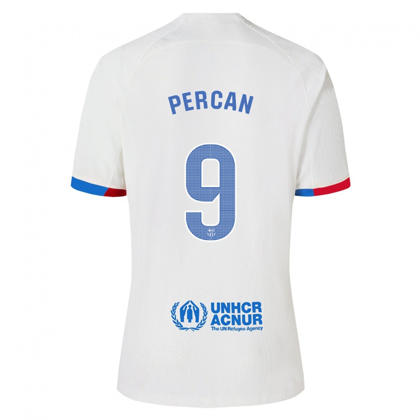 Kandiny Hombre Camiseta Diego Percan #9 Blanco 2ª Equipación 2023/24 La Camisa Chile