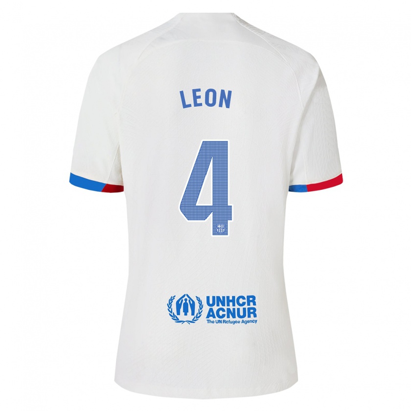 Kandiny Hombre Camiseta Maria Pilar Leon #4 Blanco 2ª Equipación 2023/24 La Camisa Chile