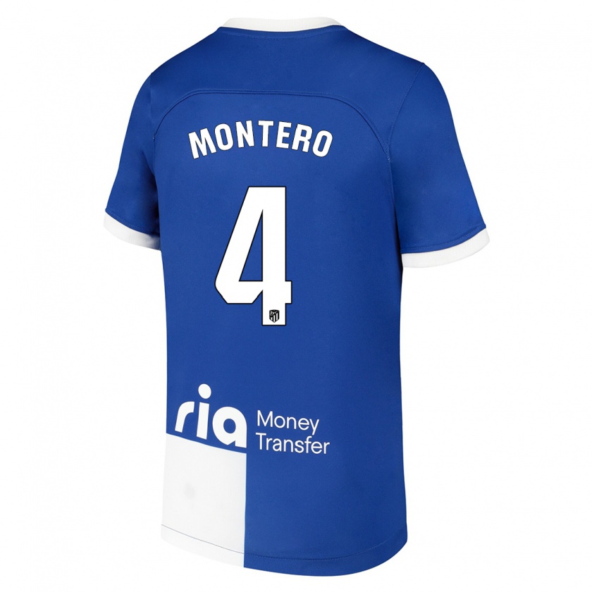 Kandiny Hombre Camiseta Francisco Montero #4 Azul Blanco 2ª Equipación 2023/24 La Camisa Chile