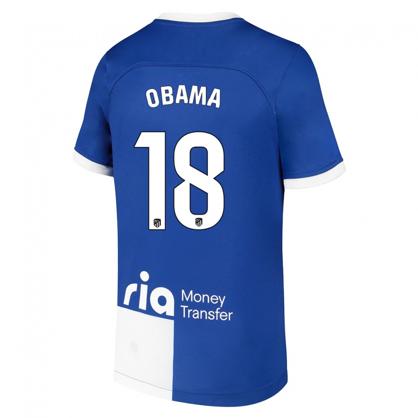 Kandiny Hombre Camiseta Salomon Obama #18 Azul Blanco 2ª Equipación 2023/24 La Camisa Chile