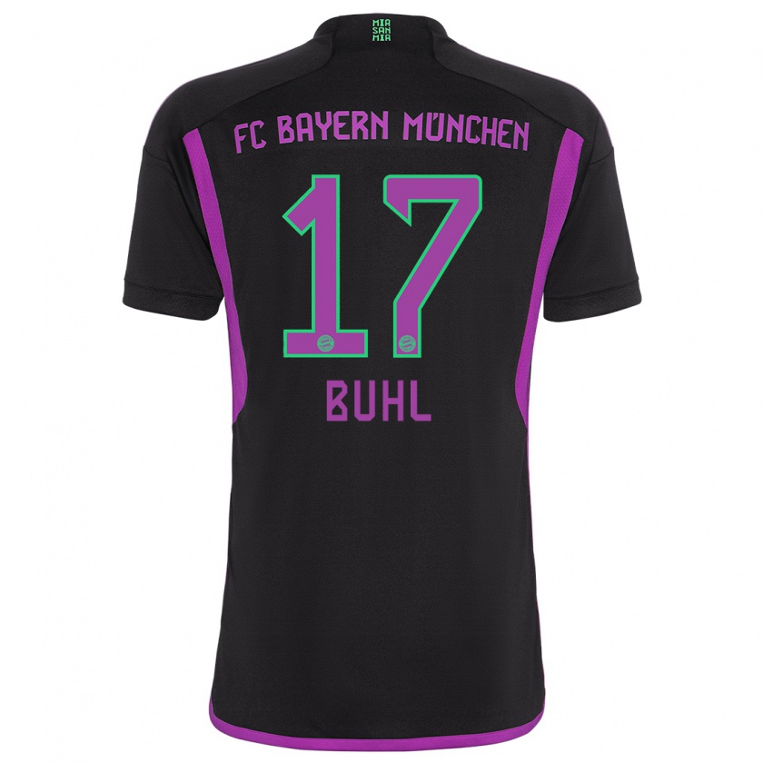 Kandiny Hombre Camiseta Klara Buhl #17 Negro 2ª Equipación 2023/24 La Camisa Chile