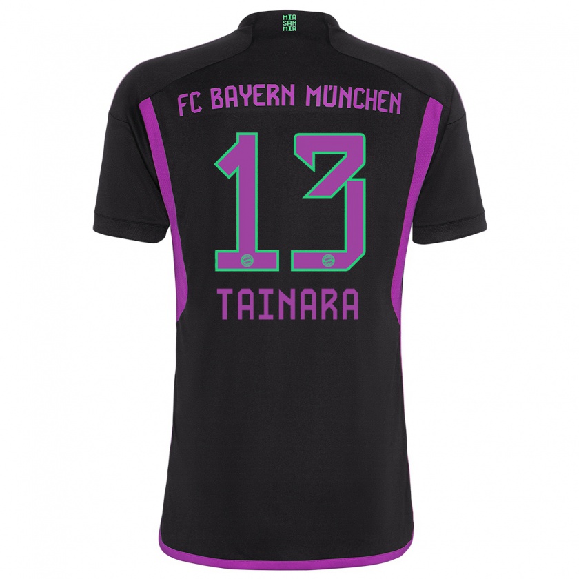 Kandiny Hombre Camiseta Tainara #13 Negro 2ª Equipación 2023/24 La Camisa Chile