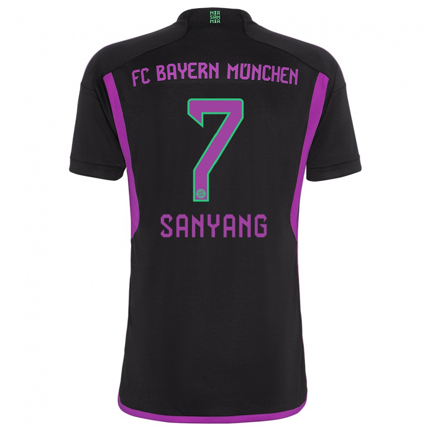 Kandiny Hombre Camiseta Mamin Sanyang #7 Negro 2ª Equipación 2023/24 La Camisa Chile