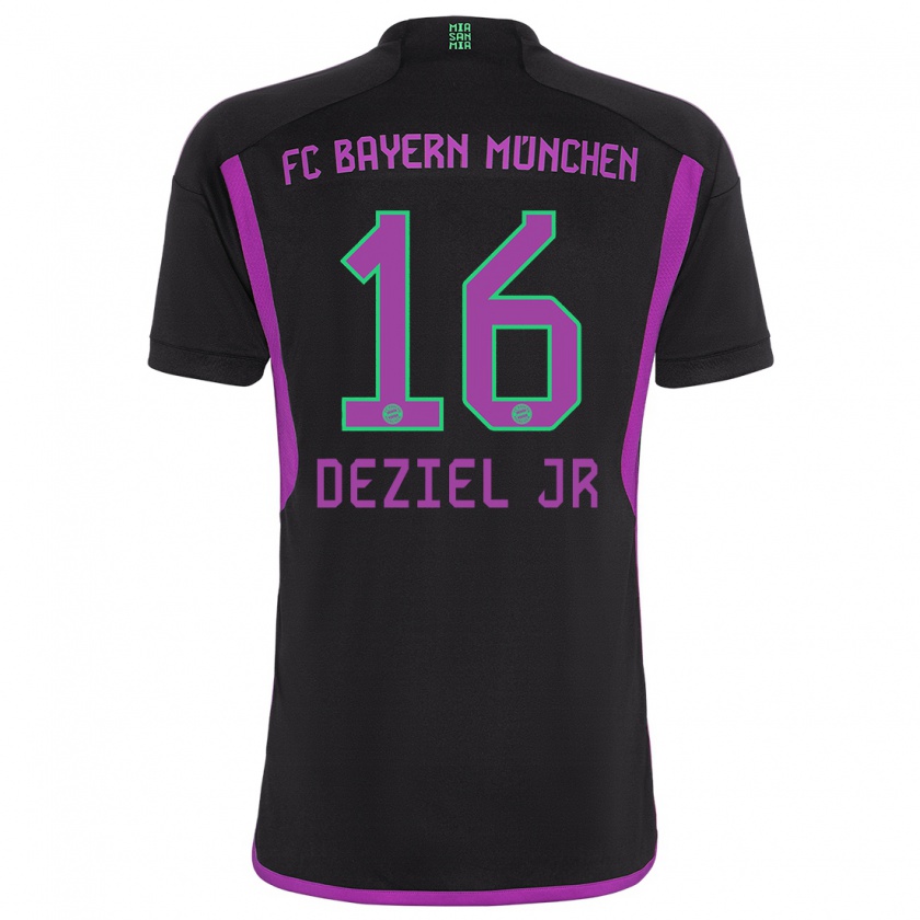 Kandiny Hombre Camiseta Robert Deziel Jr #16 Negro 2ª Equipación 2023/24 La Camisa Chile