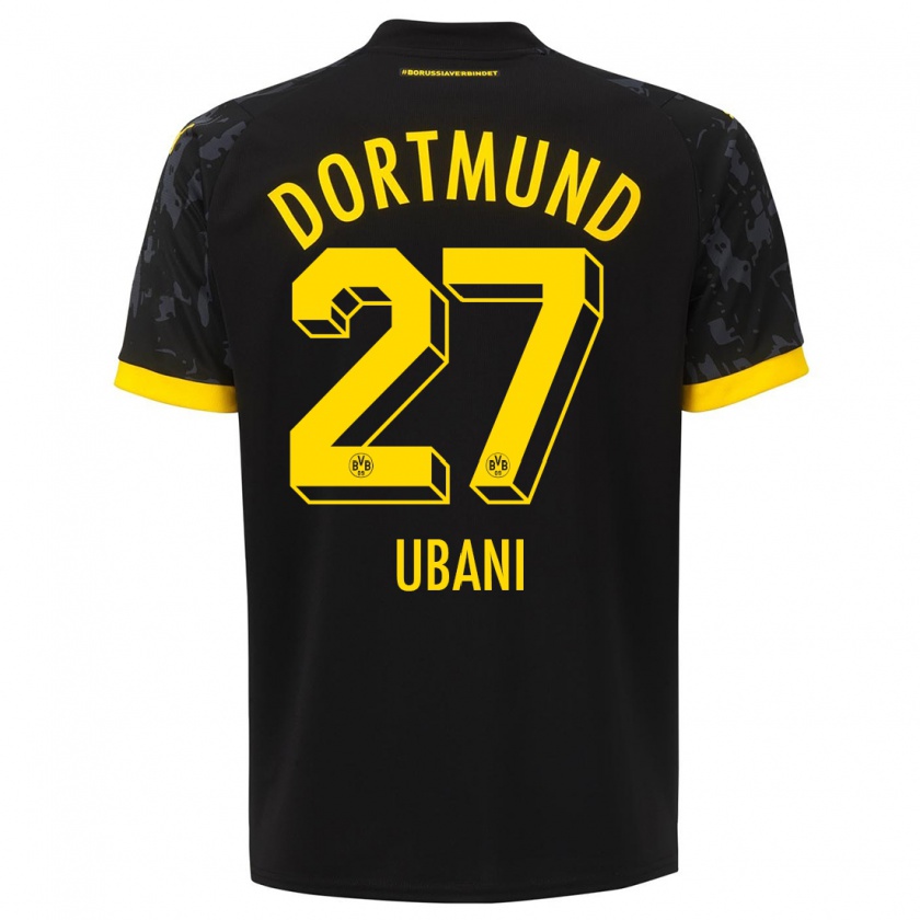 Kandiny Hombre Camiseta Marlon Ubani #27 Negro 2ª Equipación 2023/24 La Camisa Chile