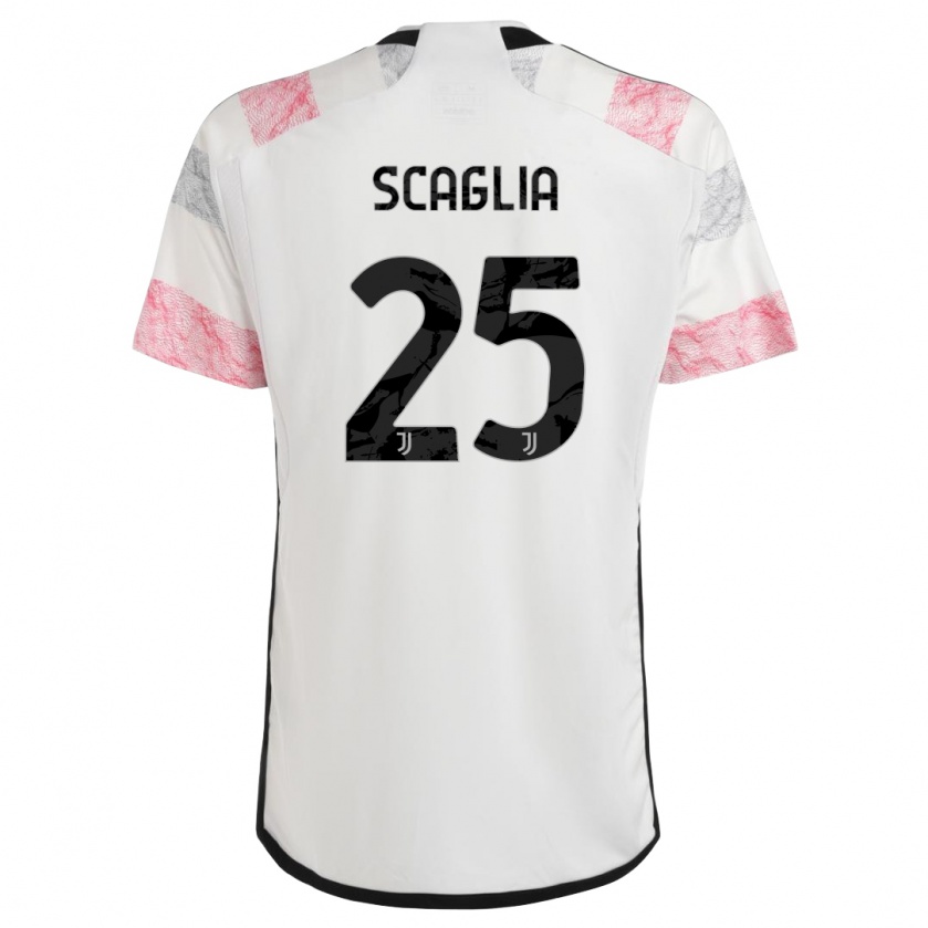 Kandiny Hombre Camiseta Simone Scaglia #25 Blanco Rosa 2ª Equipación 2023/24 La Camisa Chile