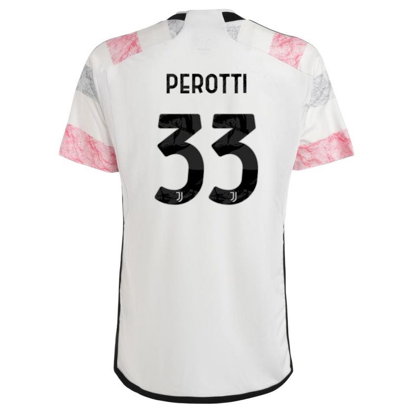 Kandiny Hombre Camiseta Clemente Perotti #33 Blanco Rosa 2ª Equipación 2023/24 La Camisa Chile