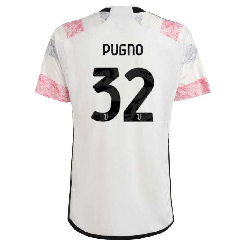 Kandiny Hombre Camiseta Diego Pugno #32 Blanco Rosa 2ª Equipación 2023/24 La Camisa Chile
