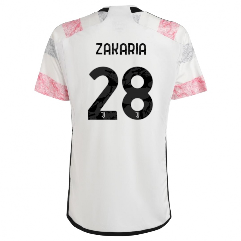 Kandiny Hombre Camiseta Denis Zakaria #28 Blanco Rosa 2ª Equipación 2023/24 La Camisa Chile