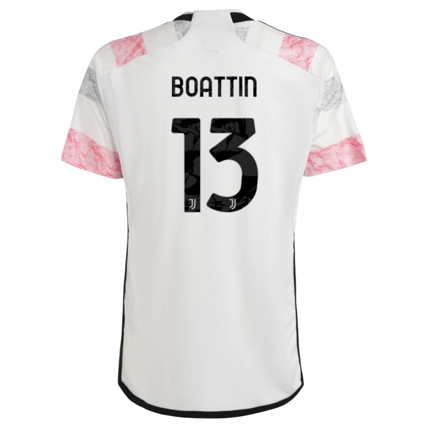 Kandiny Hombre Camiseta Lisa Boattin #13 Blanco Rosa 2ª Equipación 2023/24 La Camisa Chile