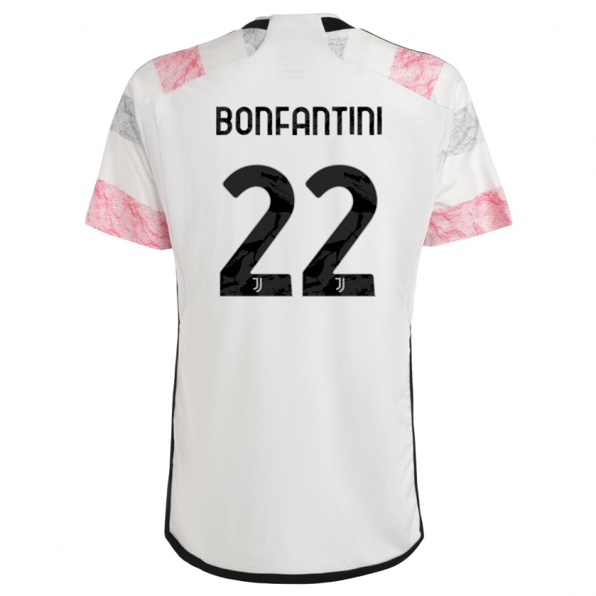 Kandiny Hombre Camiseta Agnese Bonfantini #22 Blanco Rosa 2ª Equipación 2023/24 La Camisa Chile