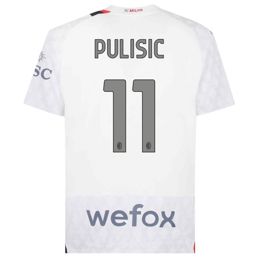 Kandiny Hombre Camiseta Christian Pulisic #11 Blanco 2ª Equipación 2023/24 La Camisa Chile