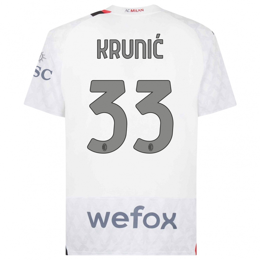 Kandiny Hombre Camiseta Rade Krunic #33 Blanco 2ª Equipación 2023/24 La Camisa Chile