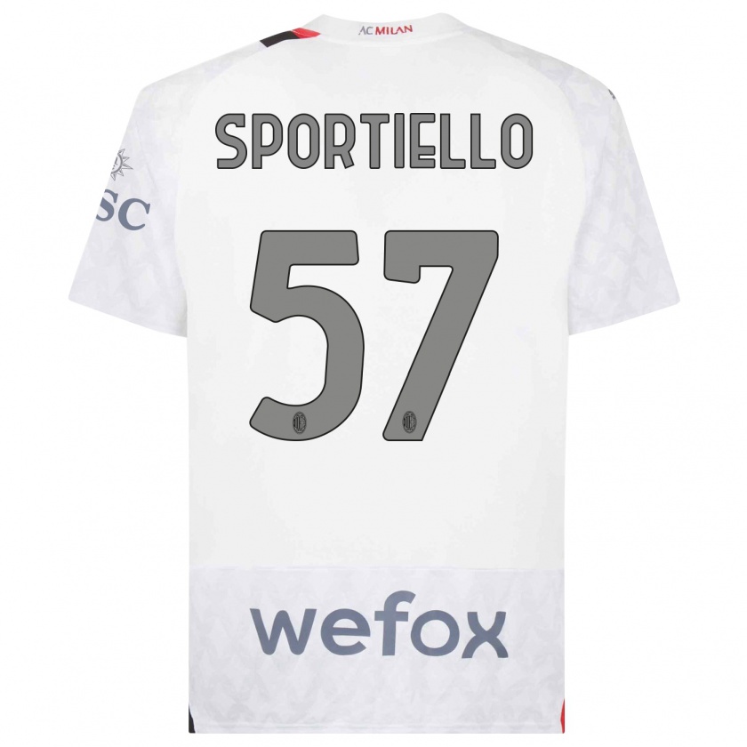 Kandiny Hombre Camiseta Marco Sportiello #57 Blanco 2ª Equipación 2023/24 La Camisa Chile