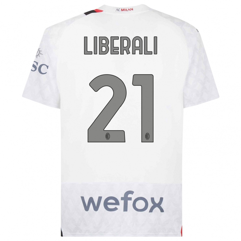 Kandiny Hombre Camiseta Mattia Liberali #21 Blanco 2ª Equipación 2023/24 La Camisa Chile