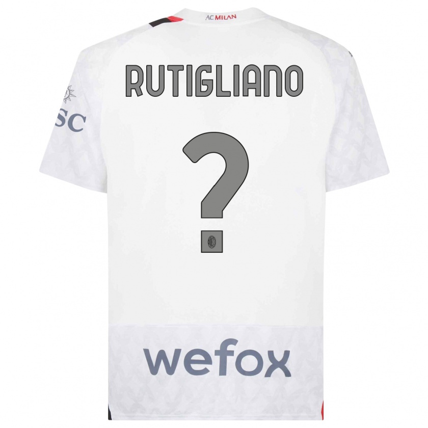 Kandiny Hombre Camiseta Samuele Rutigliano #0 Blanco 2ª Equipación 2023/24 La Camisa Chile