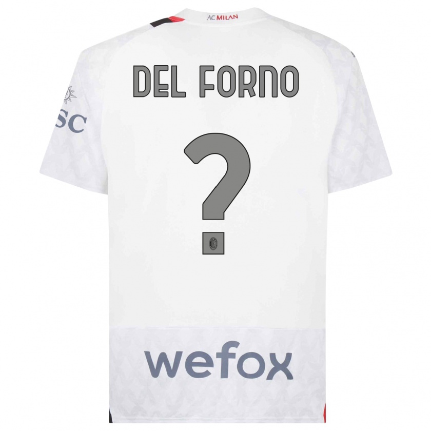 Kandiny Hombre Camiseta Luca Del Forno #0 Blanco 2ª Equipación 2023/24 La Camisa Chile