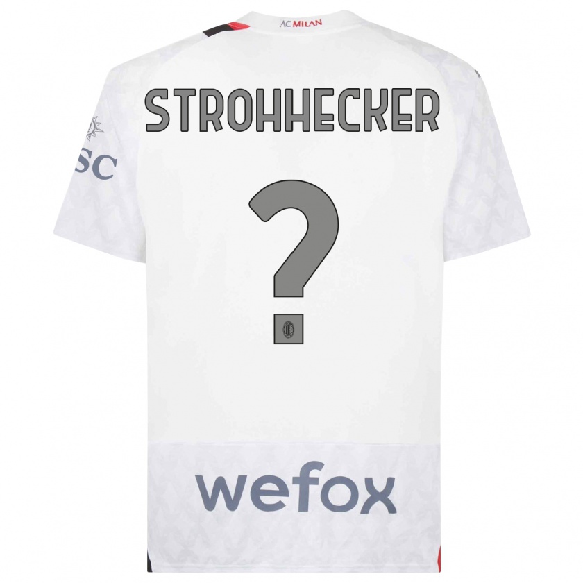 Kandiny Hombre Camiseta Riccardo Strohhecker #0 Blanco 2ª Equipación 2023/24 La Camisa Chile