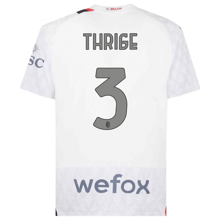 Kandiny Hombre Camiseta Sara Thrige #3 Blanco 2ª Equipación 2023/24 La Camisa Chile