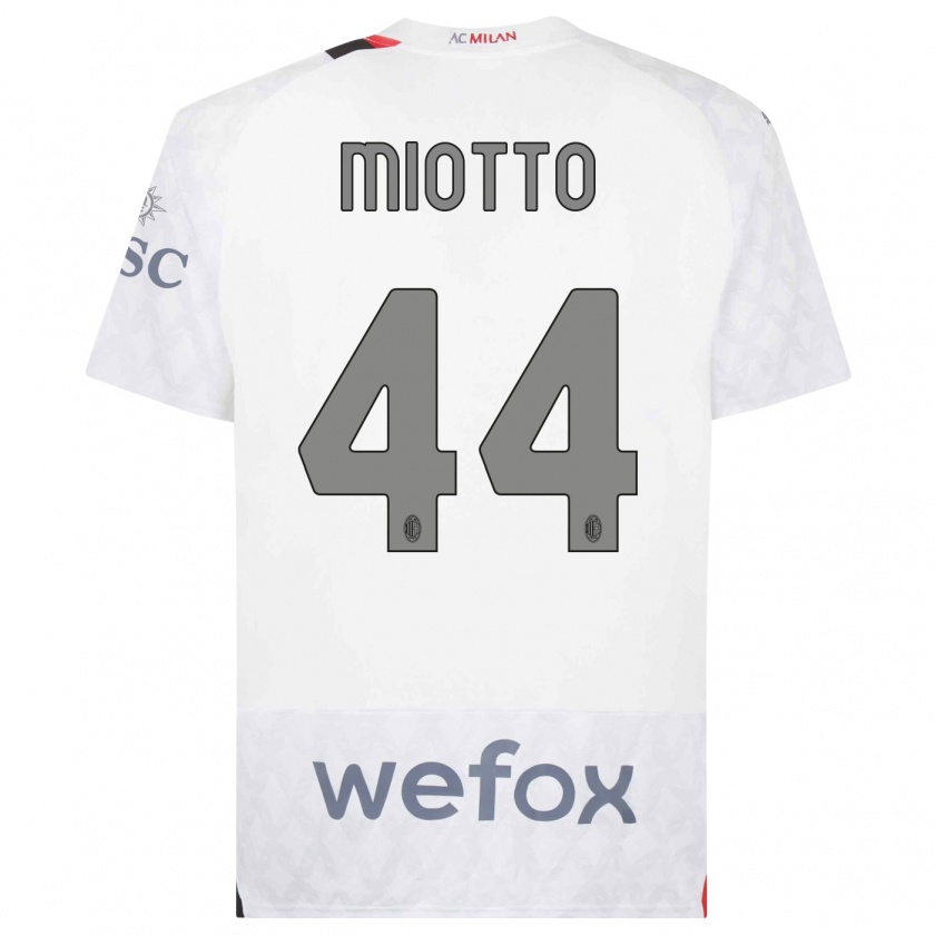 Kandiny Hombre Camiseta Giorgia Miotto #44 Blanco 2ª Equipación 2023/24 La Camisa Chile