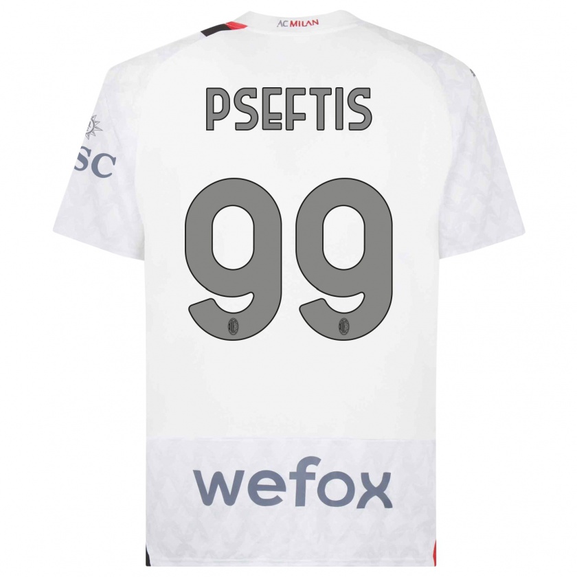 Kandiny Hombre Camiseta Fotios Pseftis #99 Blanco 2ª Equipación 2023/24 La Camisa Chile