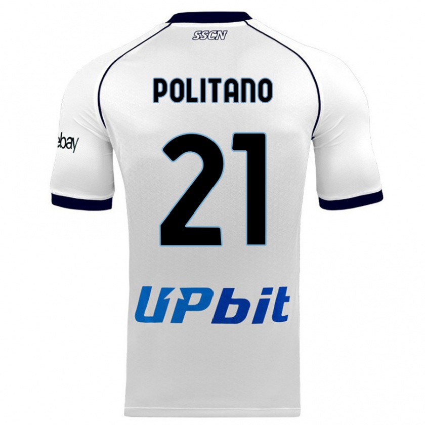 Kandiny Hombre Camiseta Matteo Politano #21 Blanco 2ª Equipación 2023/24 La Camisa Chile