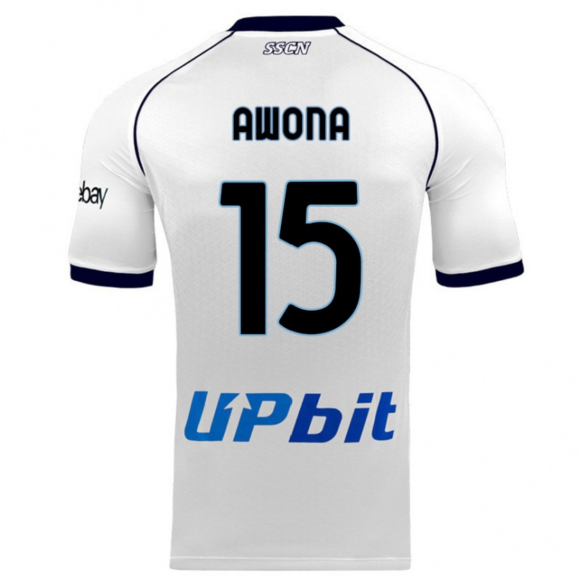 Kandiny Hombre Camiseta Aurelle Awona #15 Blanco 2ª Equipación 2023/24 La Camisa Chile