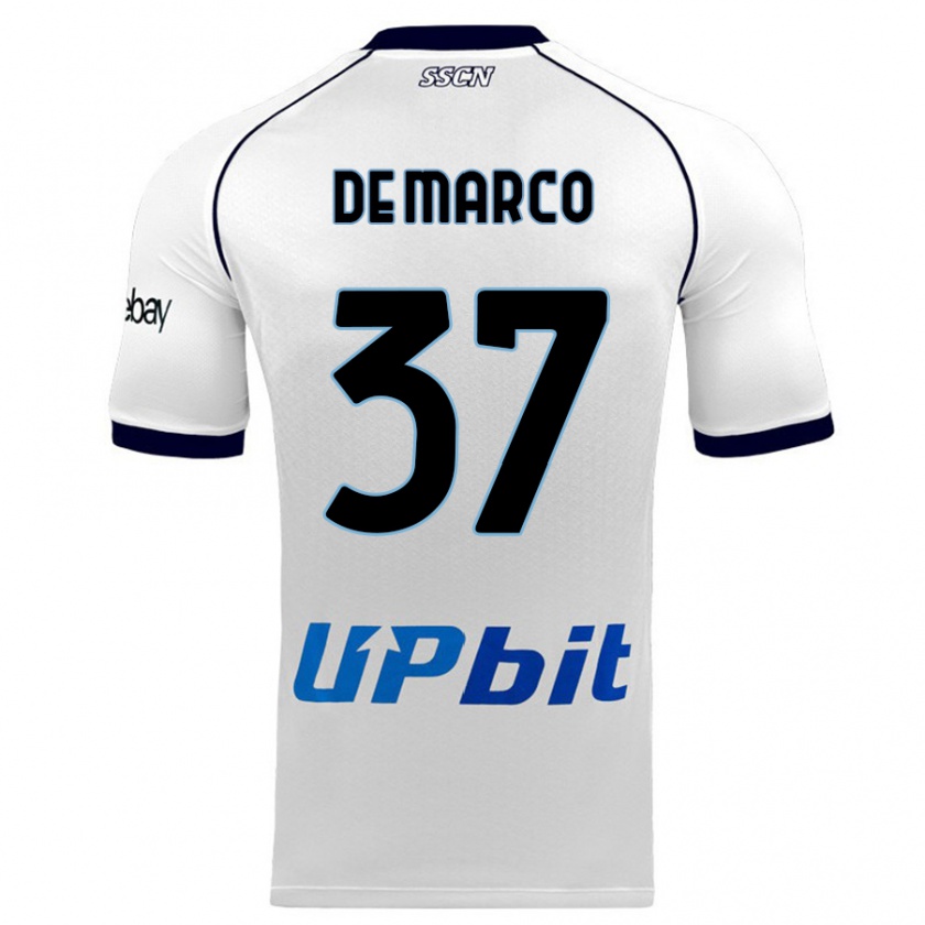 Kandiny Hombre Camiseta Francesco De Marco #37 Blanco 2ª Equipación 2023/24 La Camisa Chile
