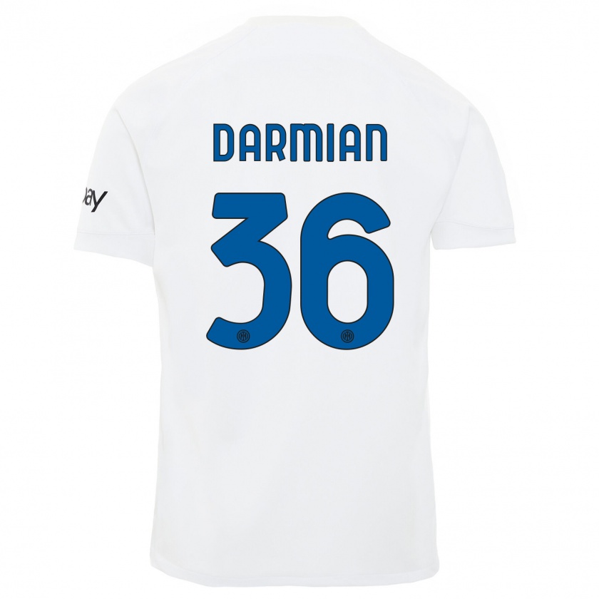 Kandiny Hombre Camiseta Matteo Darmian #36 Blanco 2ª Equipación 2023/24 La Camisa Chile