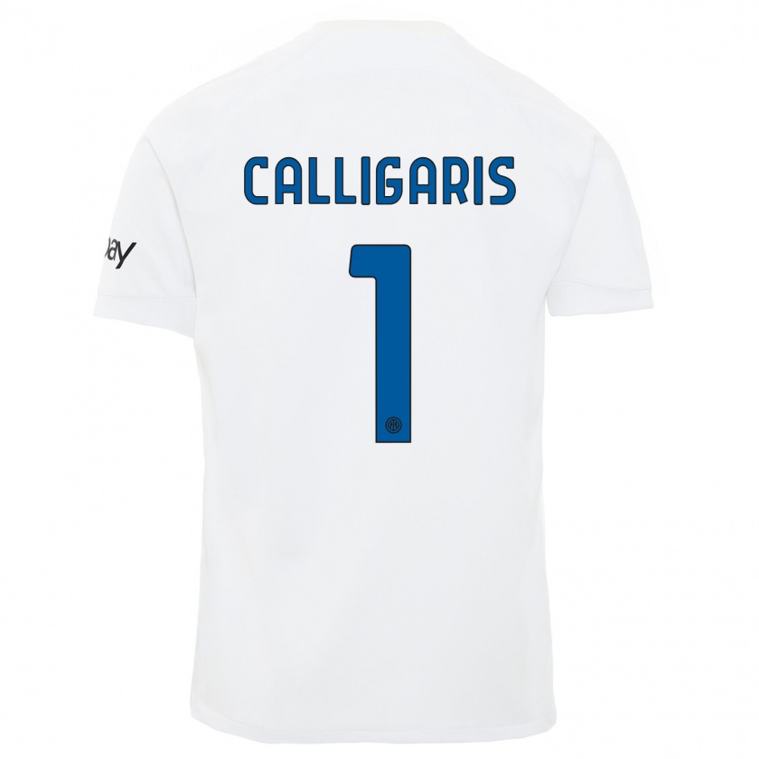 Kandiny Hombre Camiseta Alessandro Calligaris #1 Blanco 2ª Equipación 2023/24 La Camisa Chile