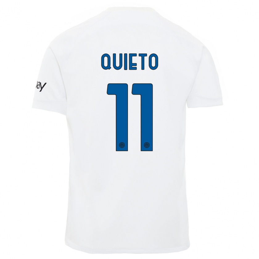 Kandiny Hombre Camiseta Daniele Quieto #11 Blanco 2ª Equipación 2023/24 La Camisa Chile