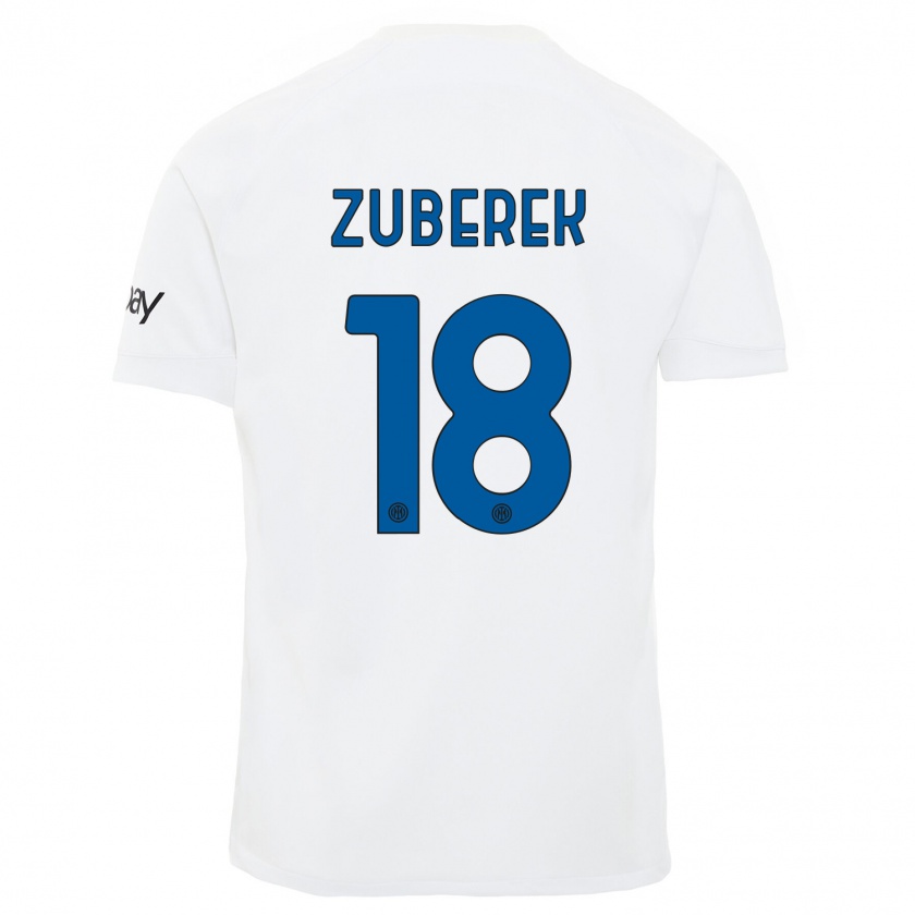 Kandiny Hombre Camiseta Jan Zuberek #18 Blanco 2ª Equipación 2023/24 La Camisa Chile