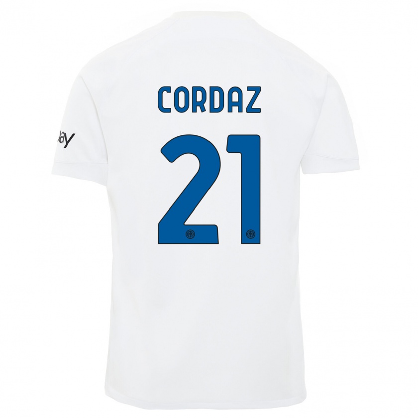Kandiny Hombre Camiseta Alex Cordaz #21 Blanco 2ª Equipación 2023/24 La Camisa Chile