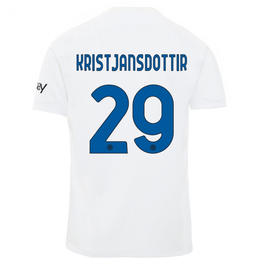 Kandiny Hombre Camiseta Anna Bjork Kristjansdottir #29 Blanco 2ª Equipación 2023/24 La Camisa Chile