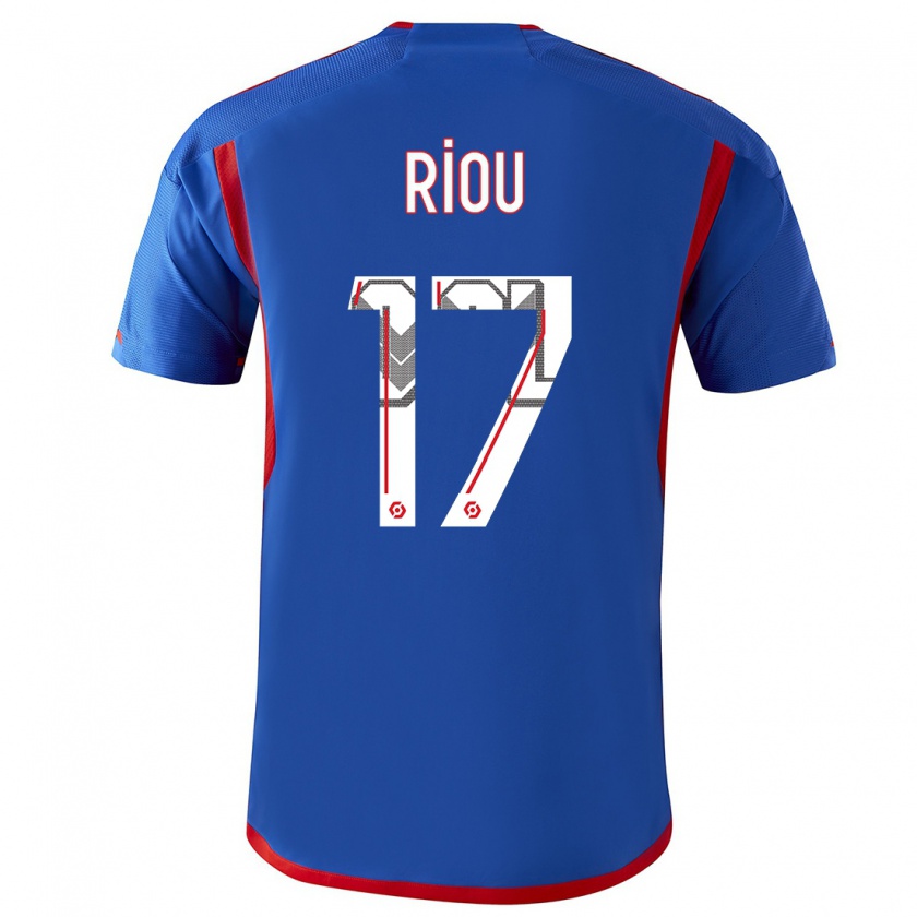 Kandiny Hombre Camiseta Rémy Riou #17 Azul Rojo 2ª Equipación 2023/24 La Camisa Chile