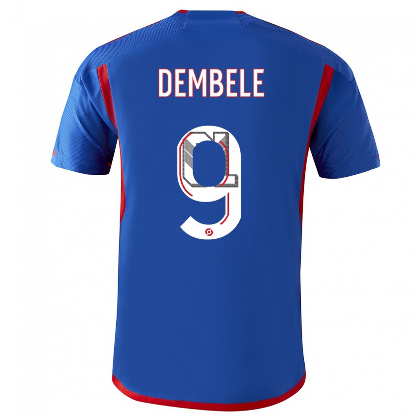 Kandiny Hombre Camiseta Moussa Dembele #9 Azul Rojo 2ª Equipación 2023/24 La Camisa Chile