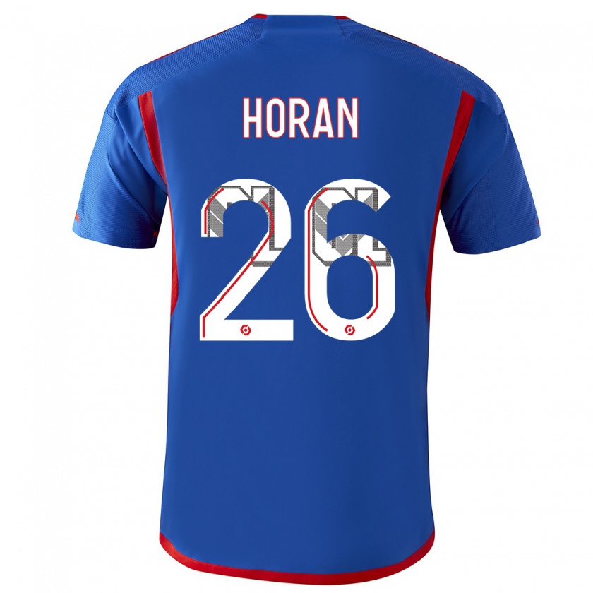 Kandiny Hombre Camiseta Lindsey Horan #26 Azul Rojo 2ª Equipación 2023/24 La Camisa Chile