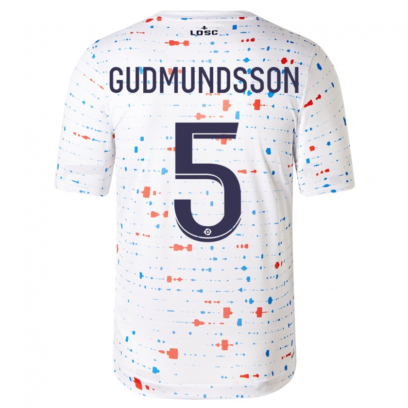 Kandiny Hombre Camiseta Gabriel Gudmundsson #5 Blanco 2ª Equipación 2023/24 La Camisa Chile