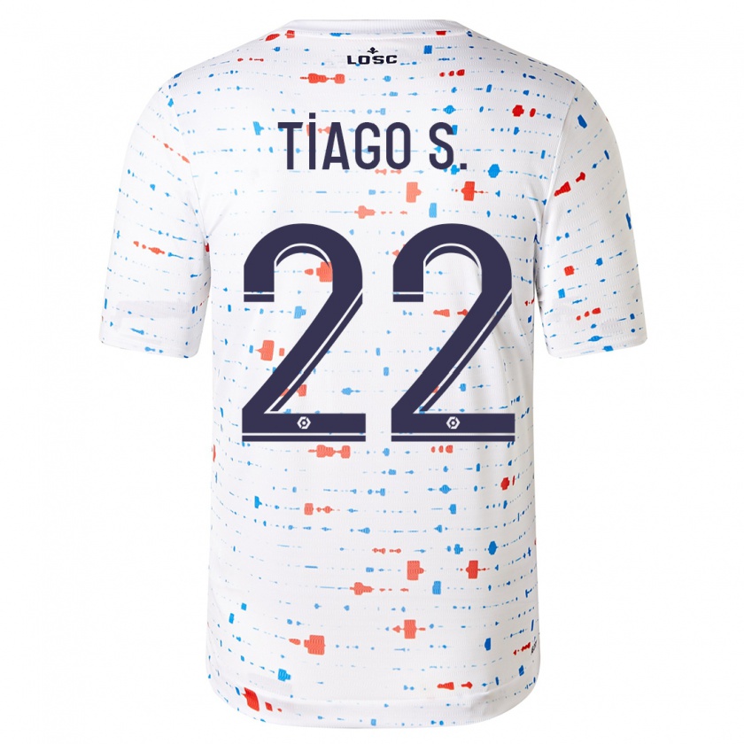 Kandiny Hombre Camiseta Tiago Santos #22 Blanco 2ª Equipación 2023/24 La Camisa Chile