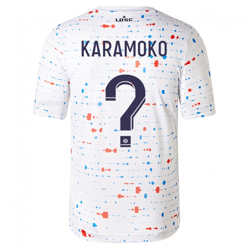 Kandiny Hombre Camiseta Ibrahim Karamoko #0 Blanco 2ª Equipación 2023/24 La Camisa Chile