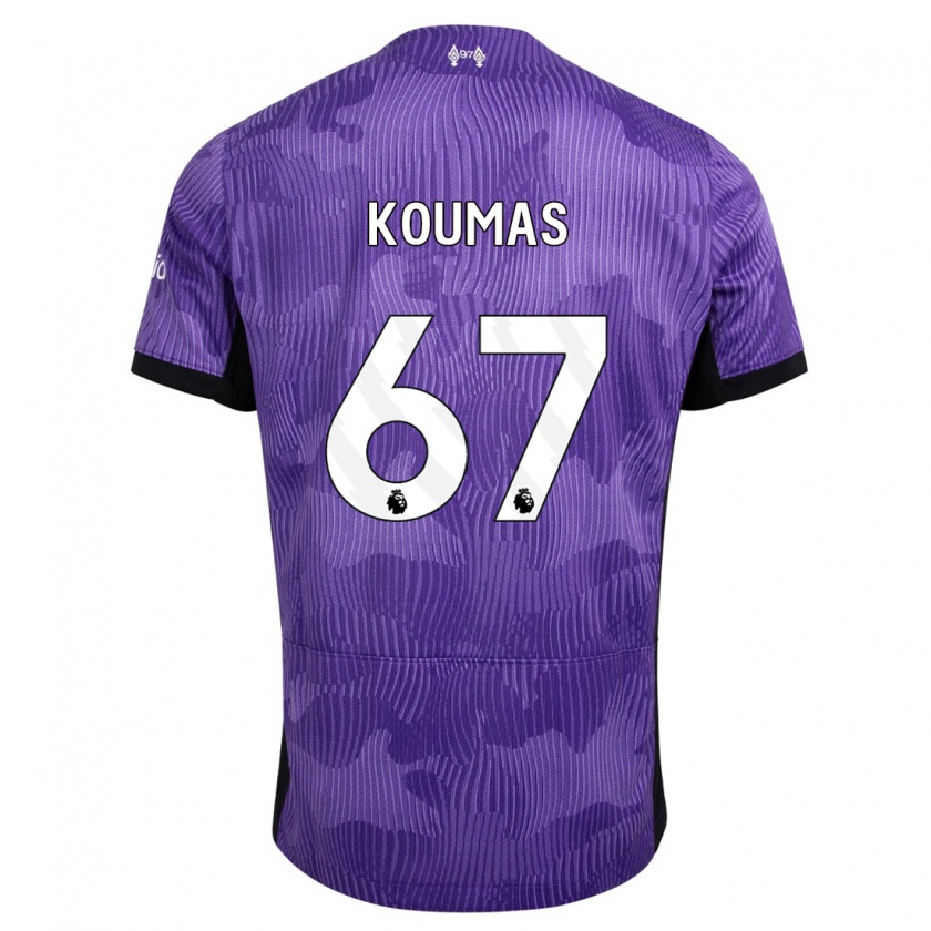 Kandiny Hombre Camiseta Lewis Koumas #67 Púrpura Equipación Tercera 2023/24 La Camisa Chile